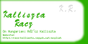 kalliszta racz business card
